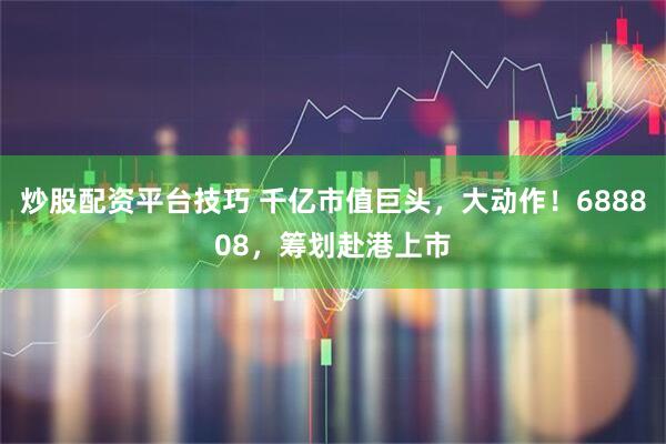 炒股配资平台技巧 千亿市值巨头，大动作！688808，筹划赴港上市